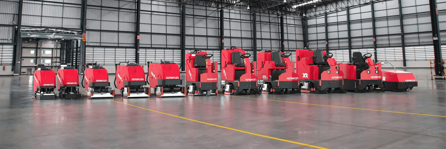 Full line of Factory Cat Floor Cleaning Equipment